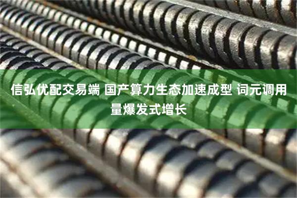 信弘优配交易端 国产算力生态加速成型 词元调用量爆发式增长